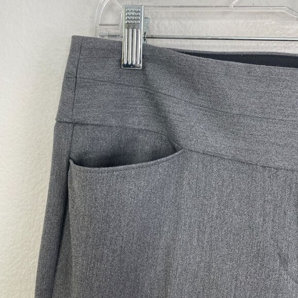 NEW Express Editor Womens 6 Long Flare Pants Gray Straight Through Hip Thigh - Picture 7 of 11